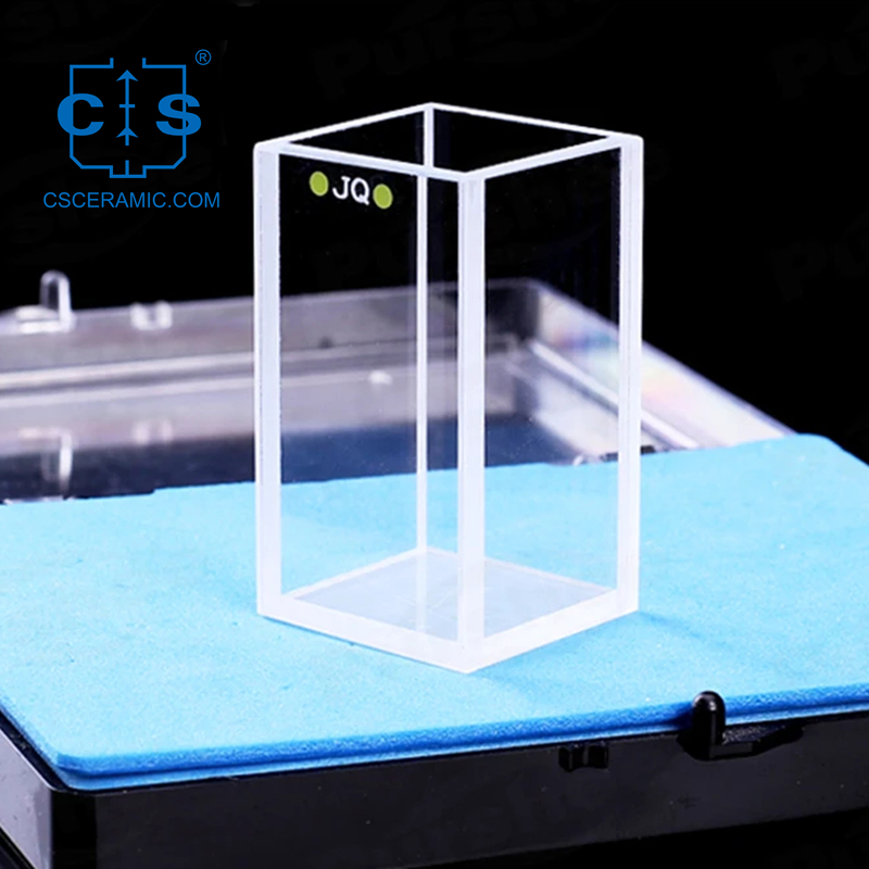 Высокая Чистота Кварцевая Флуоресцентная Кюветская Передача Света Для Лабораторного Анализа