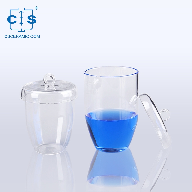 99,99% Прозрачный Конический Кварцевый Тигель С Крышкой SiO2 Стеклянные Тигли